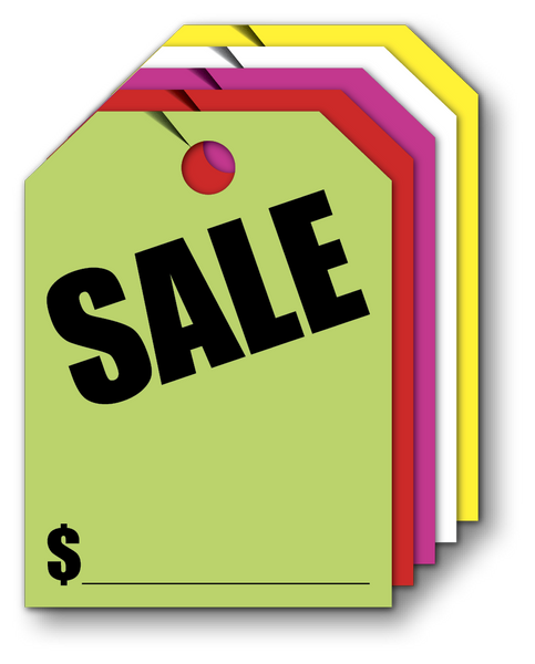 Mirror Hang Tags Fluorescent (Jumbo) SALE: Qty. 50