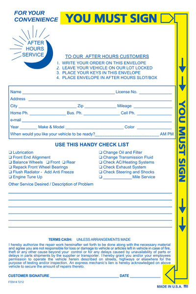 Night Drop Envelopes with Yellow Highlight - 100 per pack