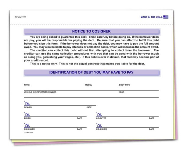 Notice to Co -Signer (#7275)