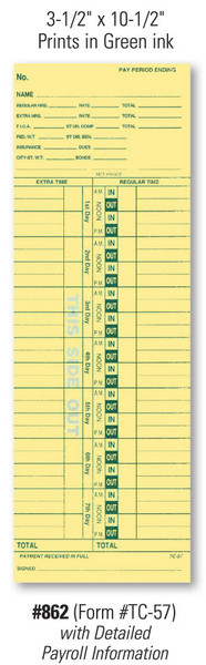 Time Clock Cards   Form# TC-57