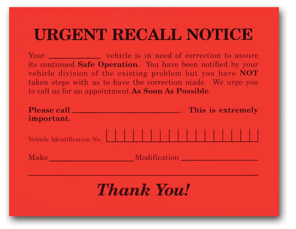 Urgent Recall Notice