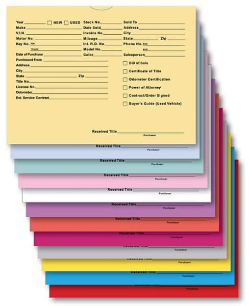 Vehicle Deal Envelopes - DSA-546 (Printed) QTY: 500