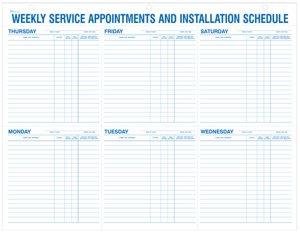 Weekly Service Appointments