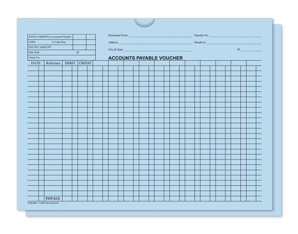 Accounts Payable Voucher Envelopes - 500 Per Box - Form #DSA-540