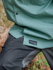 Kintail Organic Ventile Long Sleeved Shirt in Spruce Green: front fastening with plastic studs