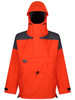 Liathach Organic Cotton Analogy® Smock with fully integrated hood and wired peak. Colour: Blaze/Charcoal