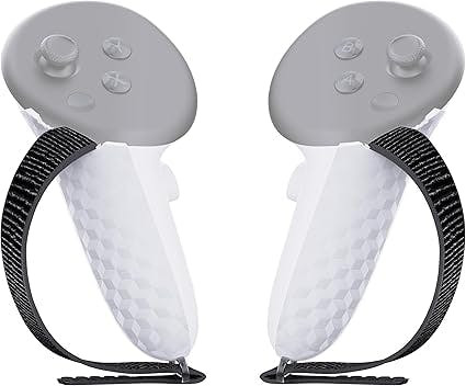 VR Controller Grips with Adjustable Active Knuckle Straps, Battery Cover, and Anti-Slip Protective Guards