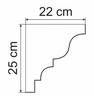 Corniche GW4 : orné de plusieurs courbes et ondulations