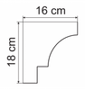 Corniche GW5 : profilé élégant de forme concave