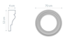 Rosace décoratif RZ6 :  ronde pour décoration minimaliste