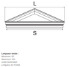 Fronton de fenêtre NA6 - forme de triangle Personnalisée - Coupes et finition d’usine – gratuites.