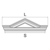 Fronton de fenêtre NA9 - Forme pyramidale Personnalisée - Coupes et finition d’usine – gratuites.