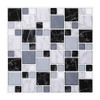 Lot de 20 Carreaux 3D Auto-Adhésifs - Mosaïque en Tons Gris et noir