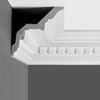 Vue principale de la corniche de plafond COD-111 en PVC blanc, design épuré et moderne.