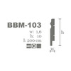 Vue en coupe de la plinthe BBM-103, détail de la structure PVC et fixation.