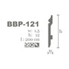 Détail de la section transversale de la plinthe BBP-121, montage précis.