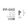 Profil en coupe transversale de la moulure PP-042, détail technique et dimensions.