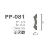 Moulure murale PP-081 en coupe transversale, détail structurel.