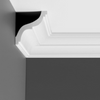 Corniche de plafond CES-091 en vue frontale, design élégant et finition soignée.