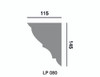 Coupe transversale de la corniche LP 080 montrant sa structure et ses dimensions
