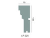 Vue en coupe transversale de la corniche LP 225, dimensions et structure visibles.
