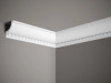 Corniche de plafond blanc mate en Profoam, dimensions 200 x 7 x 7,6 cm