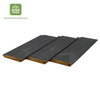 Planche de terrasse en pin thermo-traité 1,9 x 14 cm, finition brossée UTS+ noir AB, vue en coupe et