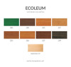 Palette de couleurs disponibles pour la lasure ECOLEUM Koopmans – teintes sur échantillon.