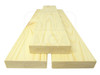 Planche rabotée 1,8 × 7 cm en pin épicéa scandinave AB, vue latérale, nœuds caractéristiques, surfac