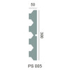 Coupes transversales du panneau PS 005 montrant sa structure multicouche et son épaisseur de 100 mm