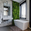 Visualisation du jardin vertical de lierre dans un intérieur moderne.