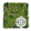 Mur végétal décoratif Sierra Moss FR UV, format 100x100 cm, résistant aux UV et au feu.