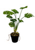 Vue latérale de la plante Monstera artificielle 53 cm, mise en valeur du pot décoratif