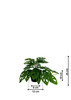 Vue des dimensions (25 cm) de la plante artificielle