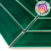 Mosaïque grés cérame chevron vert intérieur