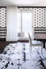 Mosaïque Mini Hexagone Noir et Blanc Fleur Premium mat