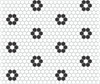 Mosaïque Mini Hexagone Noir et Blanc Fleur Premium mat