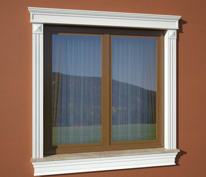 Corniche de fenêtre GO6 - Classique avec Détails en Relief Personnalisée - Coupes et finition d’usine – gratuites.