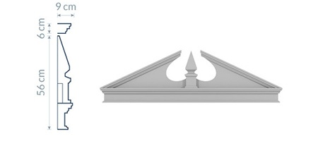 Fronton de fenêtre NA4 - Architecture néoclassique Personnalisée - Coupes et finition d’usine – gratuites.