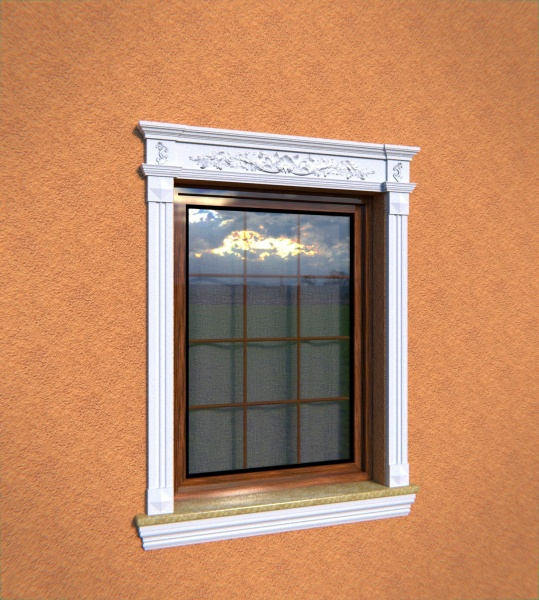 Fronton de fenêtre NA8 - Style baroque orné Personnalisée - Coupes et finition d’usine – gratuites.