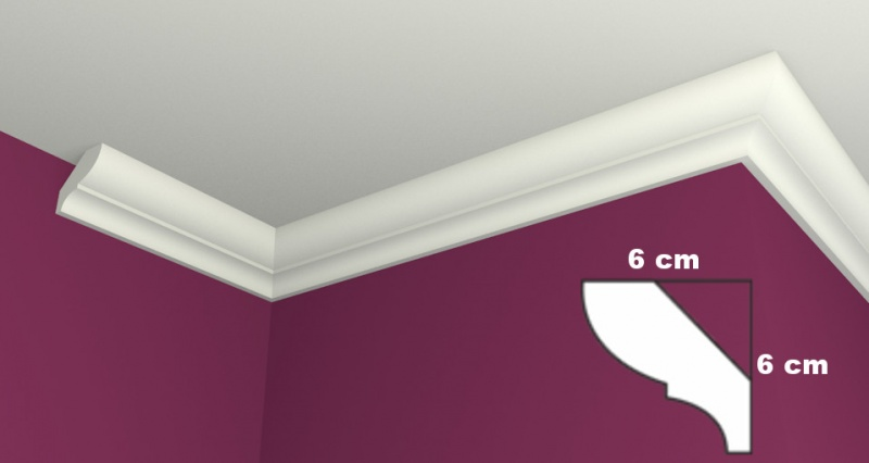 Corniche de Plafond LW12 Forme arrondie pour une finition classique