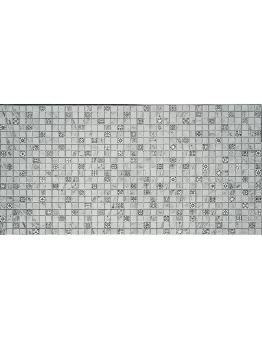 Lot de 15 panneaux décoratifs en PVC 3D - Mini tuile, mélange de gris