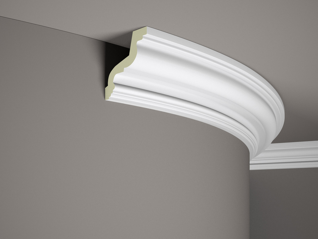 Corniche flexible de plafond MDB118F Dartank - surfaces courbes cintrées adaptable