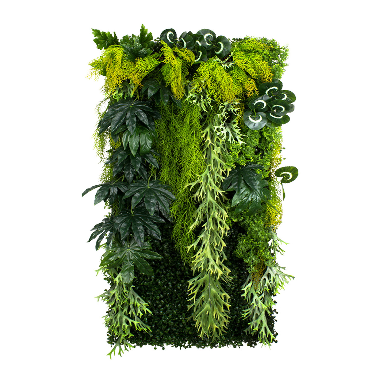 Jardin vertical en roche imprimée, effet cascade naturel, dimensions 50x100 cm