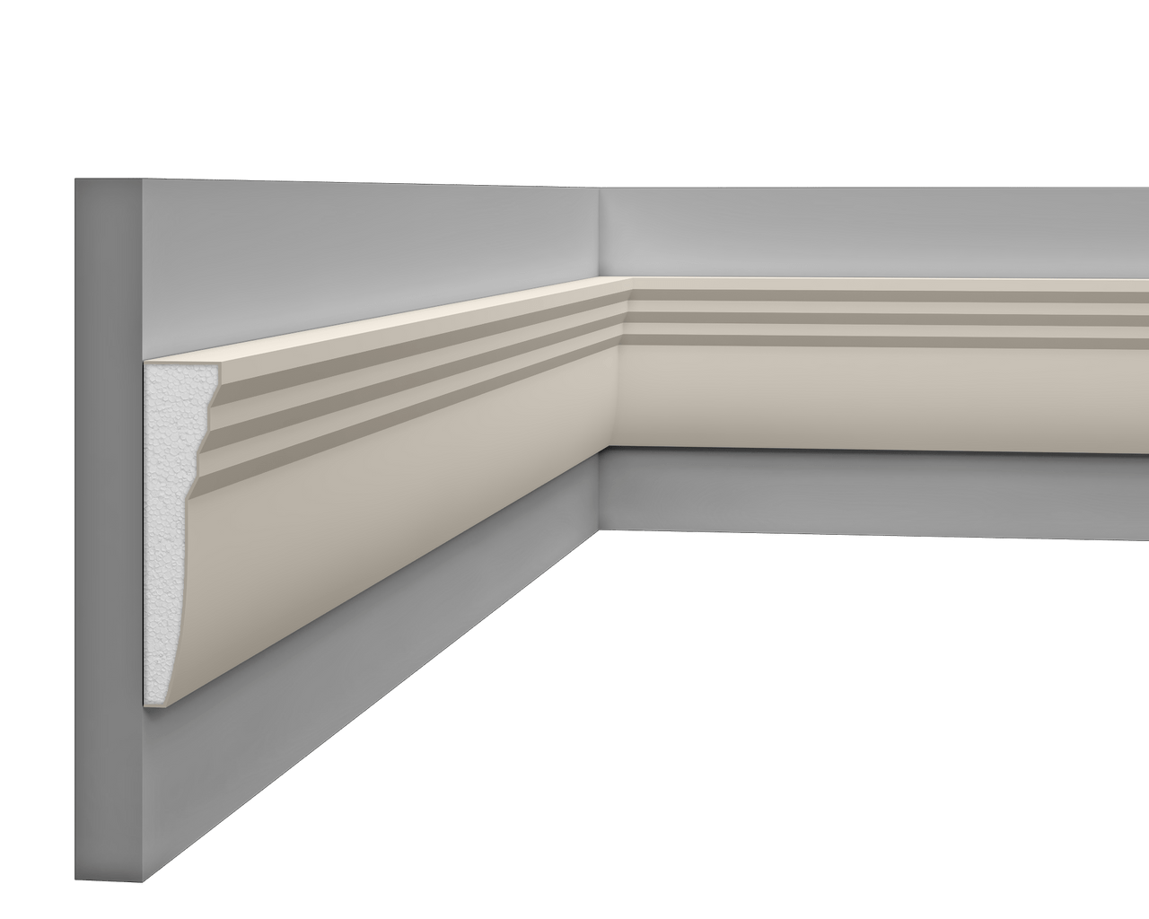 Bande multifonctionnelle LP 001 vue de face, design styro