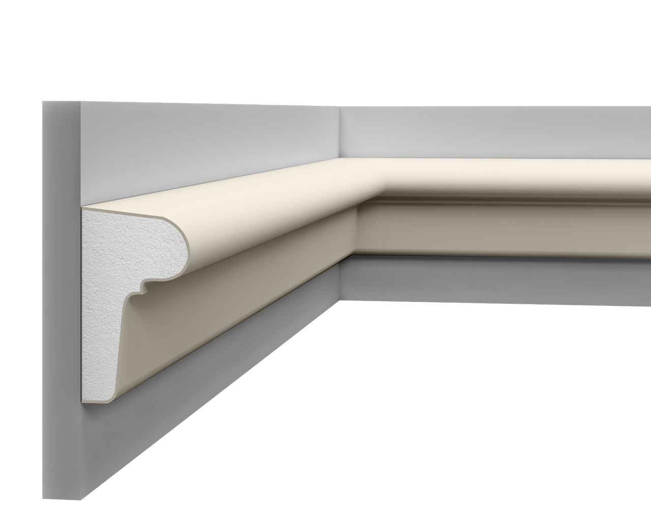 Moulure multifonctionnelle LP 037 en styrodur, finition moderne et élégante.