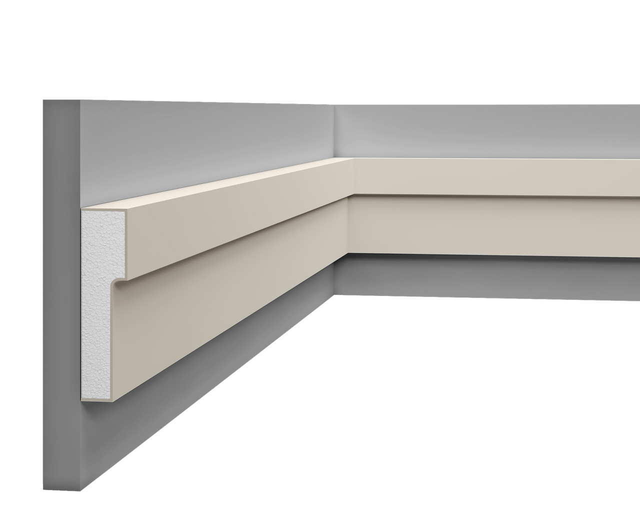 Moulure LP 054 en styrodur, finition moderne et élégante.