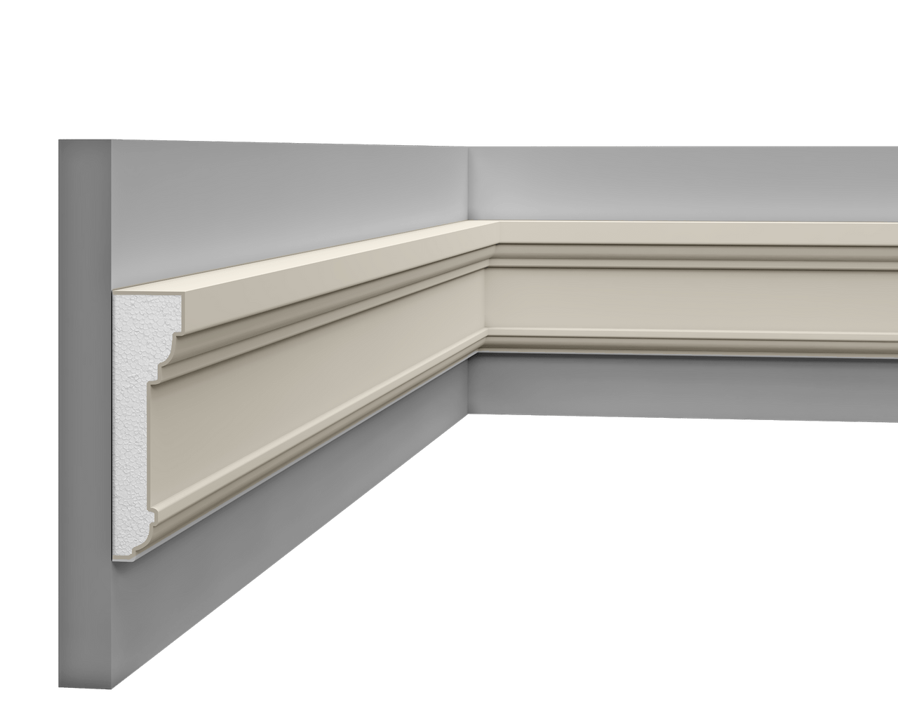 Moulure multifonctionnelle LP 157 en styrodur, finition moderne et élégante.