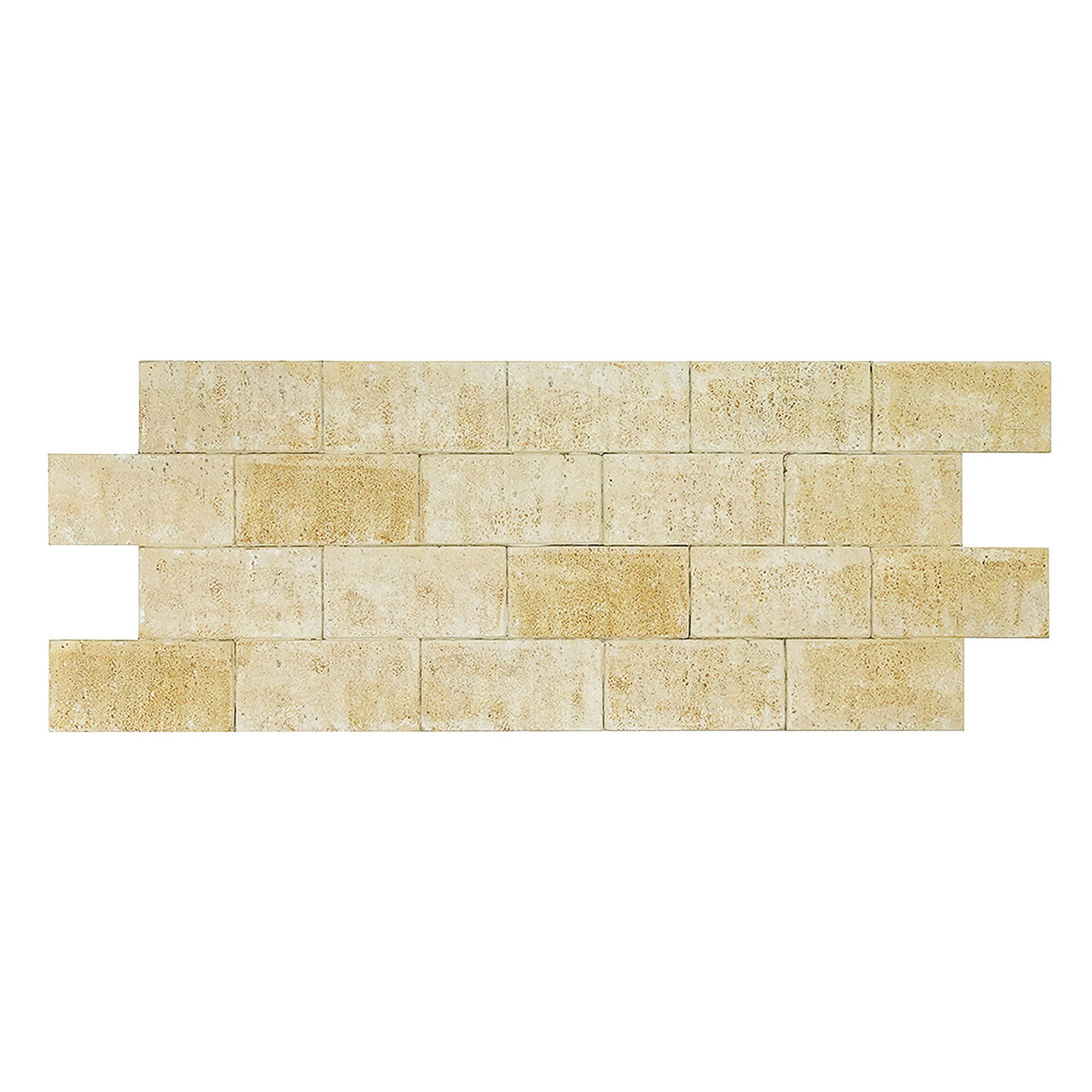 Vue frontale du panneau PU Honey Stone 110 x 40 cm, texture pierre nacrée.