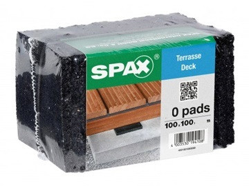 Vue de face de la plaque de solive SPAX 4 x 10 x 10 cm, finition précise et uniforme.